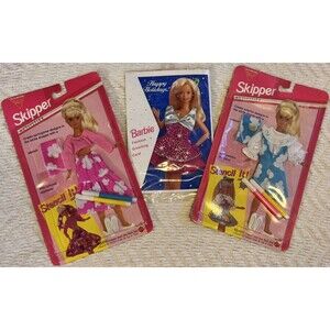 VTG 1993 Skipper Fashion Fantasy Outfit & Greeting Card Lot Of 3 Clothing Barbie
